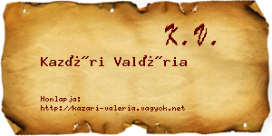 Kazári Valéria névjegykártya
