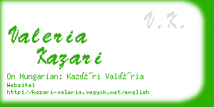valeria kazari business card